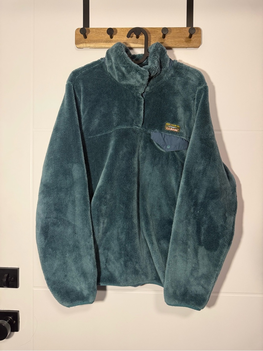 L.L.Bean Hi-Pile Fleece Pullover in a Teal - Picture 2 of 6